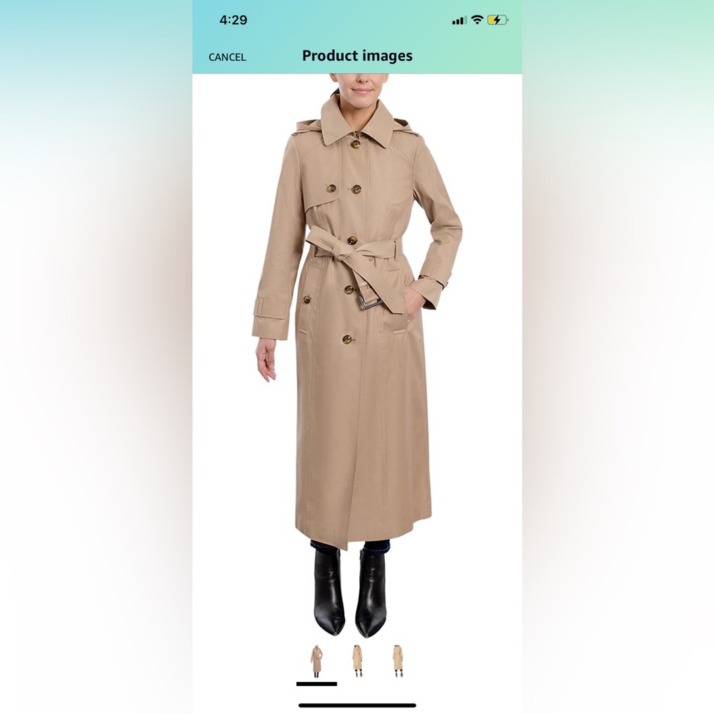 London Fog Women’s Single Breasted Long Trench Coat with Epaulettes and Belt